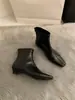Botines de tobillo cuadrados estilo coreano, minimalistas, nueva colección otoño/invierno, botines Chelsea de tacón de cuña, botas de ajuste ceñido para mujer