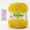 Ovillo de Lana para Bebé de 6 Hebras Hilo para Niños Pequeños Algodón Leche Lana de Grosor Medio Hecho a Mano DIY Tejer Bufanda Suéter Ganchillo Zapatos
