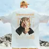 Camiseta Trendy de Dibujos Animados Estilo Hip-Hop Americano Oversized para Hombre, Corte Holgado, Talla Grande, Extra Grande, Manga Corta