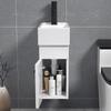 Gabinete de Lavabo Pequeño para Colgar en Pared Vertical Gabinete de Piso de Madera Maciza Gabinete Estrecho para Lavadora de Baño Gabinete Lateral Ultra Estrecho Lavabo Cerámico para Colgar