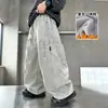 Pantalones de invierno para niño con forro polar, nuevo estilo 2026, para niños mayores, pantalones casuales de primavera y otoño, pantalones de trabajo gruesos de invierno para niño