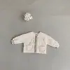Ropa de otoño para niños estilo coreano, chaqueta de algodón con cuello en V para niños y bebés, top suave para niños
