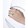 642 Estilo Coreano Ins Diseño de Nicho Minimalista Versátil Brillo Irregular Anillo Liso Plata de Ley S925 Anillo Abierto para Mujer