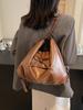 Mochila de Cuero Encerado Vintage de Otoño e Invierno para Mujer 2024 Nueva Moda Bolso Tote con Lazo Mochila Multiusos de Gran Capacidad