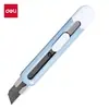 Cuchillo de utilidad Deli Td410 para cortar papel, Cuchillo para papel tapiz con hoja de teflón negro, Cuchillo manual para desembalar