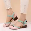 Nuevo Modelo de Comercio Exterior Transfronterizo Verano 2026 Sandalias Casuales para Mujer Princesa de Color Block con Tacón Grueso Zapatos para Mujer Talla Grande