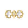 Anel de prata esterlina S925 banhado a ouro K com trevo de quatro folhas para mulheres, design de nicho, Sense Advanced Sense Temperament, moda, anel para combinar