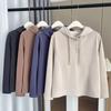 Otoño e Invierno 100kg Hermana Gorda Versátil Sudadera con Capucha Cálida Gruesa Color Puro Talla Grande Sudadera con Capucha Casual para Mujer 1226