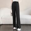 En stock 2025 Pantalones de pierna ancha para embarazadas de moda Pantalones de pierna recta de verano de talla grande Ropa exterior Dagging Pantalones largos Miyake de primavera y otoño