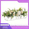 Vaso retangular de acrílico transparente exclusivo Cross Border com 16 furos, vaso floral moderno e baixo para mesa de casamento