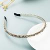 Diadema de estilo coreano para mujer, accesorio distintivo de Internet, con borde fino, hecha a mano, con hilo de pescar y cristales, a la moda, para lavarse el rostro.