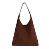 Bolso de Ante para Hombro Otoño 2026 para Mujer, Gran Capacidad, Bolso Tote Simple y Versátil para el Trabajo, Bolso de Mano y Bolso de Hombro de Color Sólido
