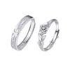 Anel de Casal Pequeno Príncipe e Rosa Design de Casal Aberto Ajustável Anel Presente de Aniversário para Namorado e Namorada