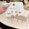 Pendientes de Lujo Alto con Diseño Único de Cruz de Lazo, Clavos para Cartílago, Pendientes con Aguja de Plata S925 para Mujer