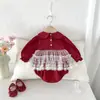 INS Ropa de Bebé Otoño Nuevo Vestido Mono de Encaje para Pequeñas Princesas para Cumpleaños de 100 Días