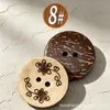 Botão de Coco Pequeno Retro Fecho Roupas Redondo Suéter Infantil Casaco Feminino Decoração Acessórios de Botão de Casca de Coco Suprimentos