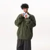 Suéter Redondo de Atmósfera Retro para Hombres y Mujeres en Otoño e Invierno Holgado y Perezoso Trenzado Grueso Chaqueta de Punto para Pareja Top