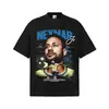 Camisa Básica Masculina de Manga Curta, Algodão Pesado, Respirável para o Verão, Tamanho Grande, Estilo Retro Americano, Neymar
