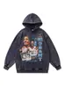 Sudadera con capucha retro lavada y desgastada transfronteriza, estilo High Street, talla grande, holgada, peso pesado, chaqueta Vintage 480G