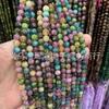 Turmalina imitación alta calidad caramelo calcedonia colorida cuentas sueltas pulsera cuentas redondas semiacabadas accesorios de joyería diy venta al por mayor
