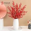 Decoración de Frutas Artificiales, Arreglo de Flores Falsas, Adorno de Bayas Rojas de Acebo, Decoración de Sala de Estar, Arreglo Floral, Bayas Rojas, Año Nuevo