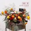Caja de regalo de flores con rosas rosas y claveles, regalo de cumpleaños para personas mayores, mamá, envío de flores, floristería local, Chunxi