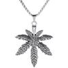 Collar de Hoja de Arce de Acero de Titanio para Hombres y Mujeres Hip-Hop Hiphop Street Colgante Japonés y Coreano Colgante Personalizado de Moda Versátil para Hombres y Mujeres