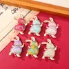 Pingente de Coelho Correndo em Brocado de Canção, Decoração Portátil Multicor Estilo Chinês, Fábrica de Origem, Produtos Culturais e Criativos, Distribuição em Lote para Grandes Clientes, Acessórios