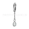 Aro para Oreja Jiangtai F136 de Titanio con Colgante de Circonita Cuadrada Gota de Agua Marquesa Joyería para Piercing Corporal de Aleación de Titanio G23 Pendientes