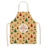 Novo Avental de Linho Sem Mangas Anti-Manchas com Estampa de Rena de Natal e Papai Noel Desenho Animado para Cozinha, Suporta Design Personalizado com Sua Própria Imagem