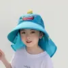 Sombrero de Sol con Protección para el Cuello para Niños, Sombrilla de Playa, Ala Ancha, Anti-UV, Sombrero de Sol Delgado Transpirable, Universal para Niños y Niñas
