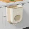 Cubo de basura de pared para cocina, puerta de armario doméstico, contenedor de almacenamiento, residuos de cocina de gran capacidad plegable, papelera no perforada
