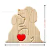Adorno de Rompecabezas de Perro con Forma de Corazón de Madera Transfronterizo, una Cálida Artesanía de Madera Estilo Familiar, un Pequeño Regalo para Miembros de la Familia