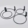 Cesta de flores con forma de anillo, práctica, para exteriores e interiores, de 4,5 y 6,8 pulgadas, para montar en la pared, con gancho para plantas en maceta.