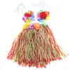Falda de Hierba para Fiesta y Baile de 30 cm para Niños y Adultos, Disfraz Hawaiano en Colores Macarrón, Esencial para Actuaciones, con Borlas de Colores