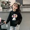 2026 Novo Estilo Primavera e Outono Moda Infantil Bebê Camiseta Básica Manga Longa Meninas Desenho Animado Estilosa Algodão Puro