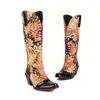 Aliexpress Botas de Cuero Brillante Transfronterizas para Mujer Talla Us Otoño e Invierno Botas Altas de Charol con Punta Fina Estilo Europeo y Americano Botas sin Cordones con Tacón Cuadrado