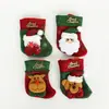 Suprimentos de decoração de Natal, Papai Noel de desenho animado, boneco de neve, renas, enfeites de árvore de Natal, sacolas de doces, enfeites de sacola de presente