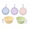 Tigela portátil para cães para animais de estimação, tigela de comida de silicone para água potável ao ar livre para gatos