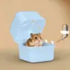 Gaiola de transporte para hamster, caixa de transporte para hamster dourado, gaiola portátil, gaiola respirável à prova de fuga para pequenos animais como hamsters e chinchilas