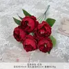 Ramo de Rosas de Té Artificiales, Flores de Seda Sintética Terminadas para Arreglos de Boda, Flores de Plástico con Acabado de Alta Gama para Decoraciones de Boda