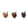 Sândalo Gato Cabeça para Cima Escultura Curioso Pequeno Mao Ornamentos Animal Fofo Criativo Mini Gato de Madeira Wen Brincar Peça de Mão