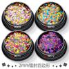 Atacado 2mm quadrangle unha lantejoulas glitter misto decorações unha polonês cola slim glitter material em pó