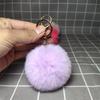 Llavero Colgante de Imitación de Piel de Conejo Rex Bolita de Pelo 8cm Bolsa para Llaves Coche Adorno Colgante 8cm Colgante Decoración para Coche