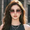 Nuevas Gafas de Sol Metálicas Sin Montura con Decoración Cuadrada de Guepardo, Gafas de Sol Versátiles de Moda para Mujer