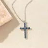 Acessórios de Colar Cruz de Zircônia Europeus e Americanos Transfronteiriços, Luxo Leve, Design de Nicho de Alta Qualidade, Joia de Corrente Versátil para Suéter