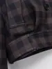 ZA Traje de Cuadros Retro Nuevo Transfronterizo Chaqueta con Solapa para Mujer Doble Botonadura Corta Holgada Manga Larga Ropa Exterior Casual para Viajes