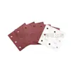 Suministrado Directamente por el Fabricante, 115*110mm 8 Agujeros Cuadrado Óxido de Aluminio Flocado Papel de Lija Rojo, Papel de Lija Flocado Más Vendido Transfronterizo