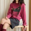 Suéter Jacquard de Pony de Dibujos Animados Rojo Frambuesa para Mujer 2025 Otoño e Invierno Nuevo Suéter Pulóver Suave Ceroso para Mujer Personalizado