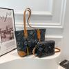 Bolsa feminina de comércio exterior 2025 nova bolsa de ombro vintage fashion casual bolsa tote feminina simples bolsa de mão de grande capacidade